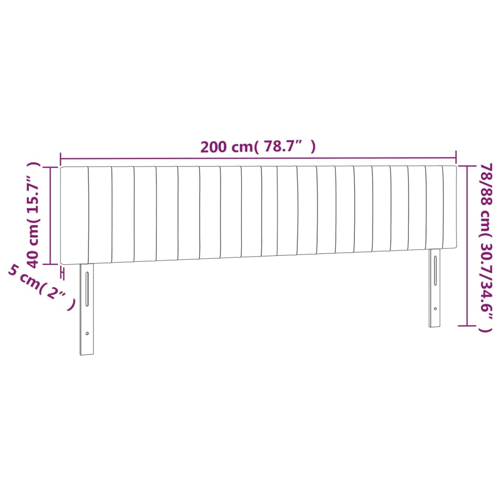 Kopfteil Hellgrau 80x5x118/128 cm Samt