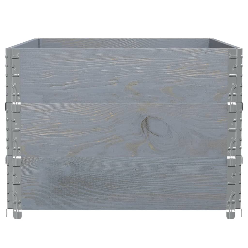 Paletten-Aufsatzrahmen Schwarz 80x60 cm Massivholz Kiefer