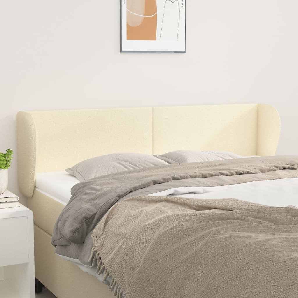 Kopfteil mit Ohren Creme 83x23x78/88 cm Kunstleder