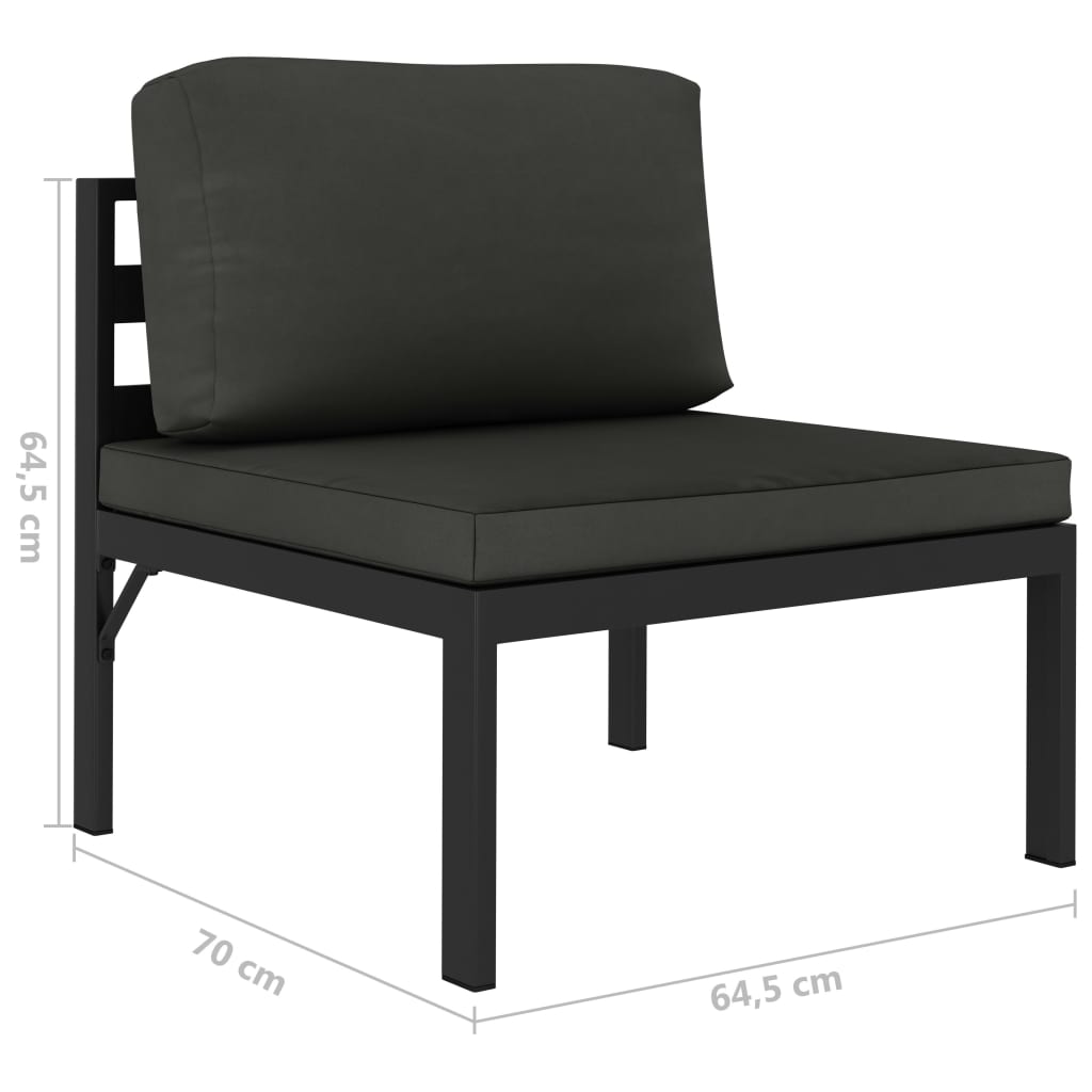 10-tlg. Garten-Lounge-Set mit Kissen Aluminium Anthrazit