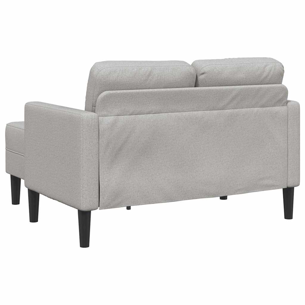2-Sitzer-Sofa mit Chaiselongue L-Form Hellgrau 125 cm Stoff