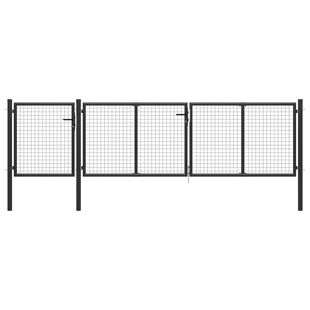 Gartentor aus Stahl 350 x 75 cm Grün