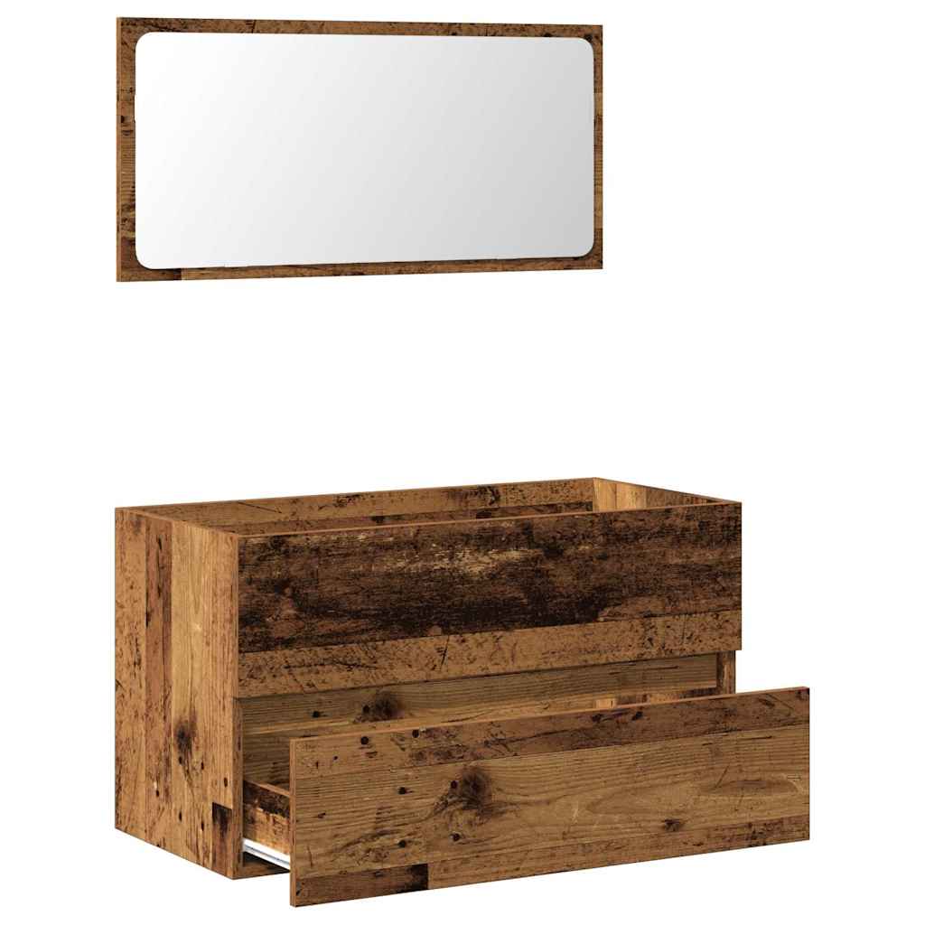 2-tlg. Badmöbel-Set Weiß Holzwerkstoff