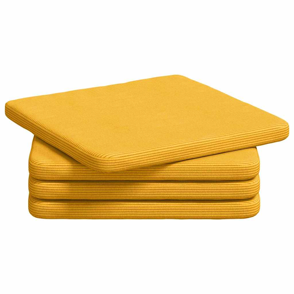 Sitzkissen 4 pcs Hellgrau 40 x 40 x 3 cm Cordstoff