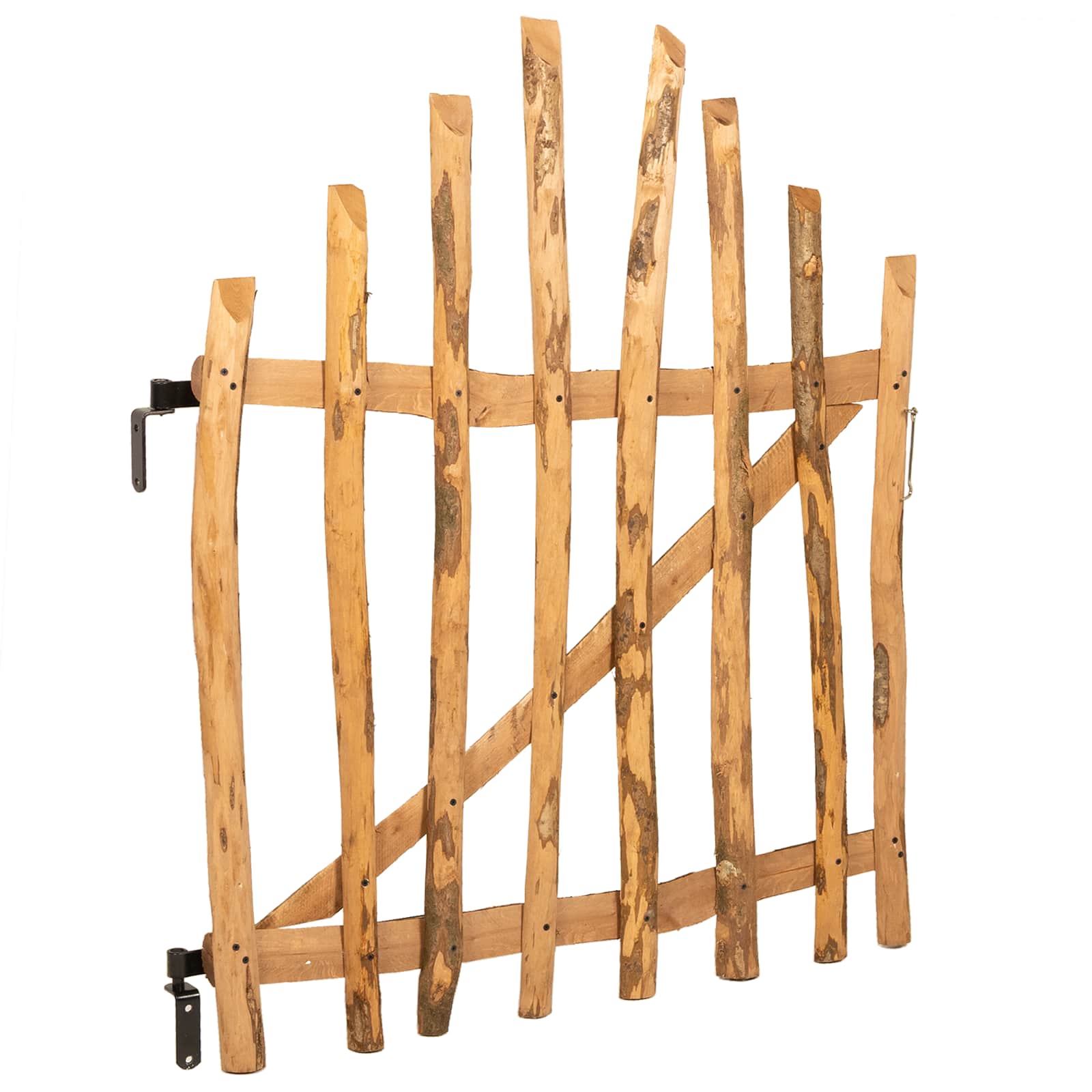 Bogenzauntor 100 x 90 cm Imprägniertes Haselholz Natur