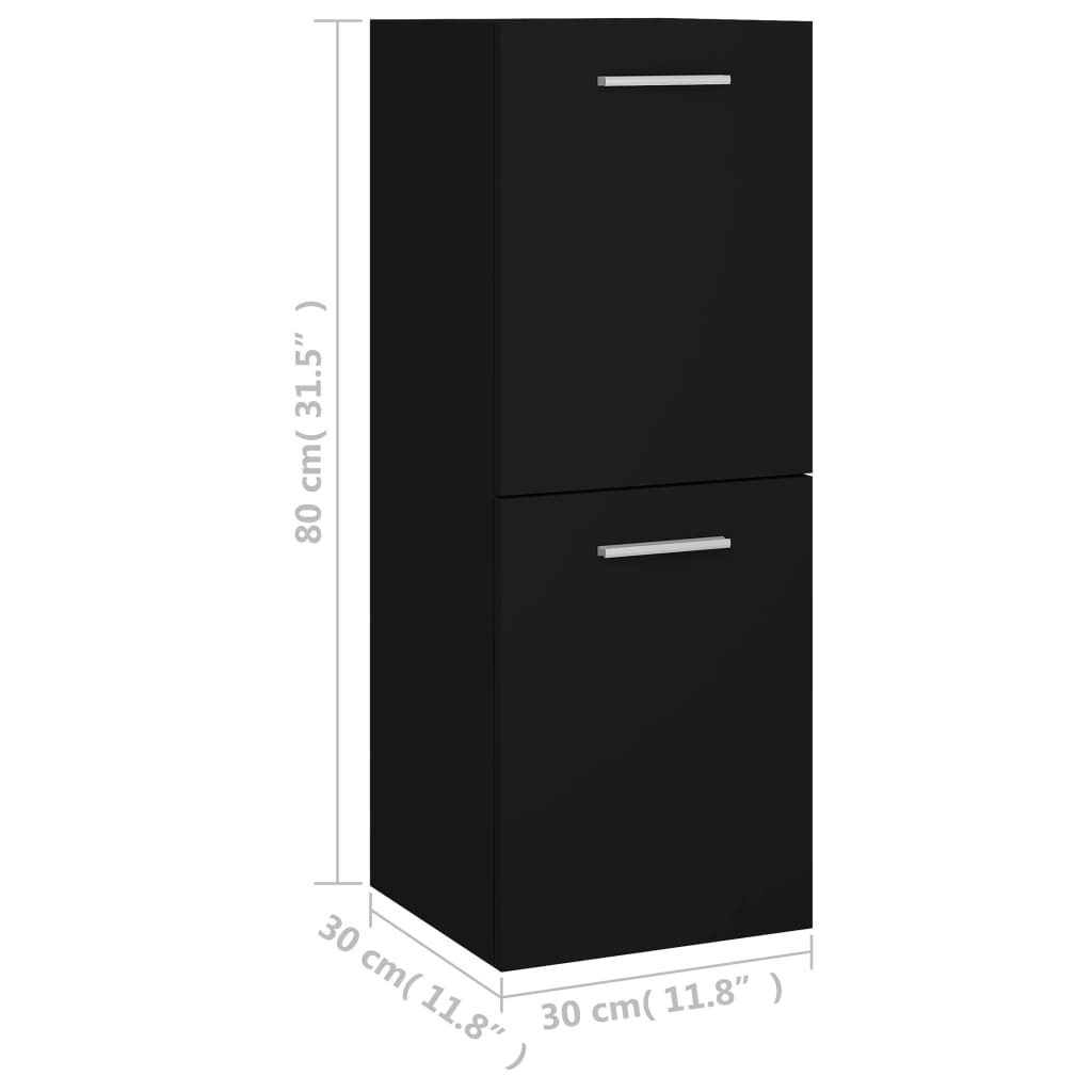 Badezimmerschrank Weiß 30x30x80 cm Holzwerkstoff
