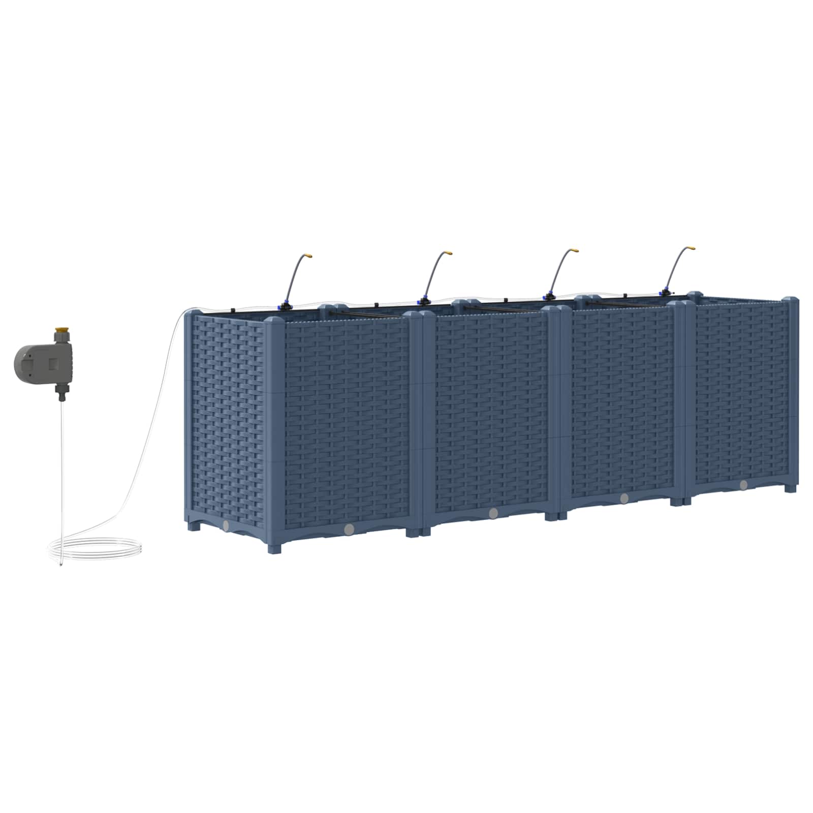 Garten-Pflanzgefäß 4 Stk. Braun 160 x 40 x 22 cm PP