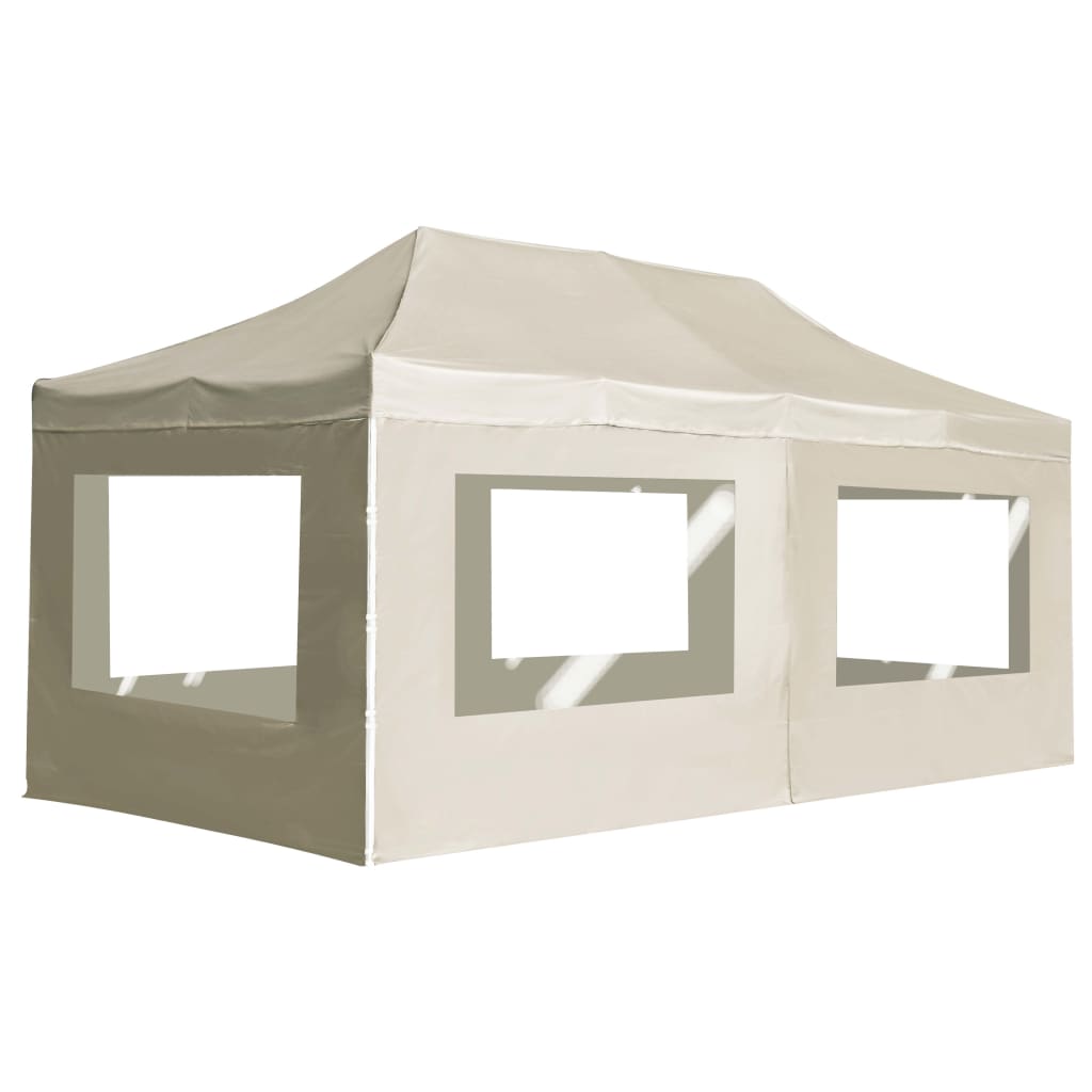 Profi-Partyzelt Faltbar mit Wänden Aluminium 3×3m Weiß
