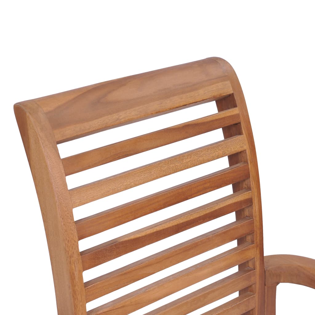 Essstühle 6 Stk. Stapelbar Massivholz Teak