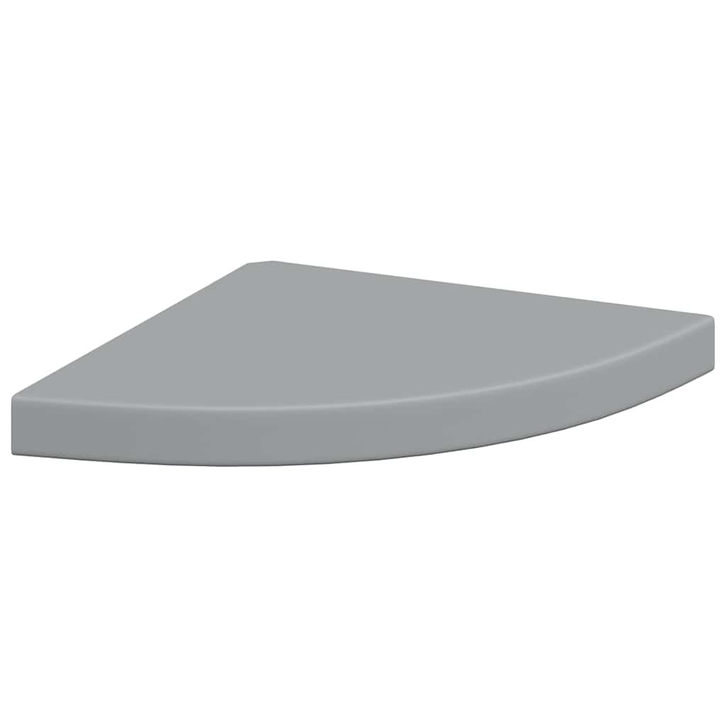 Schwebende Eckregale 2 Stk. Hochglanz-Weiß 25x25x3,8 cm MDF