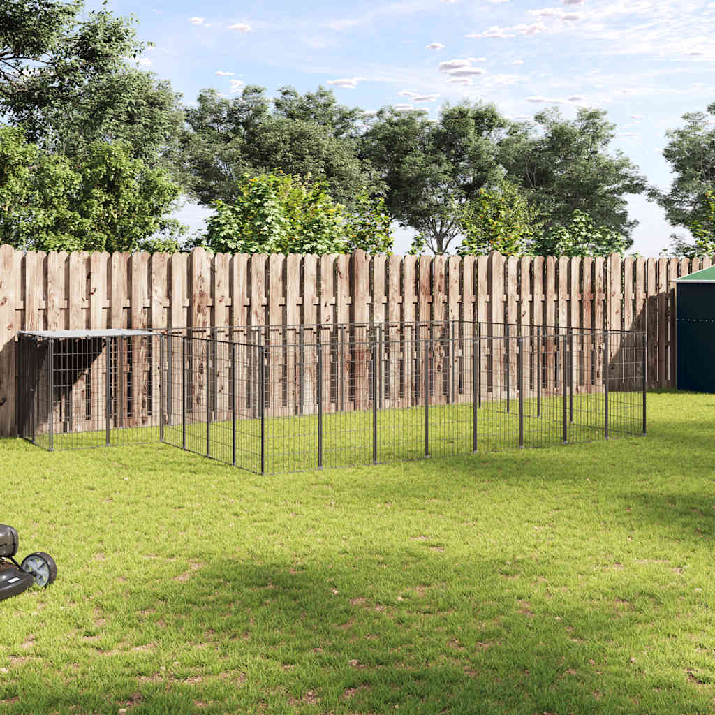 Hundezwinger Schwarz 4,84 m² Stahl