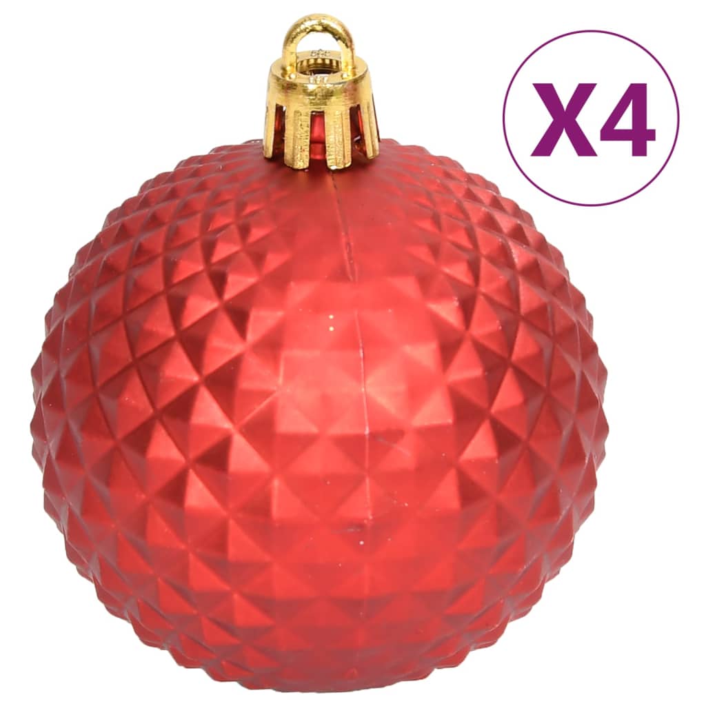 108-tlg. Weihnachtskugel-Set Golden und Rot