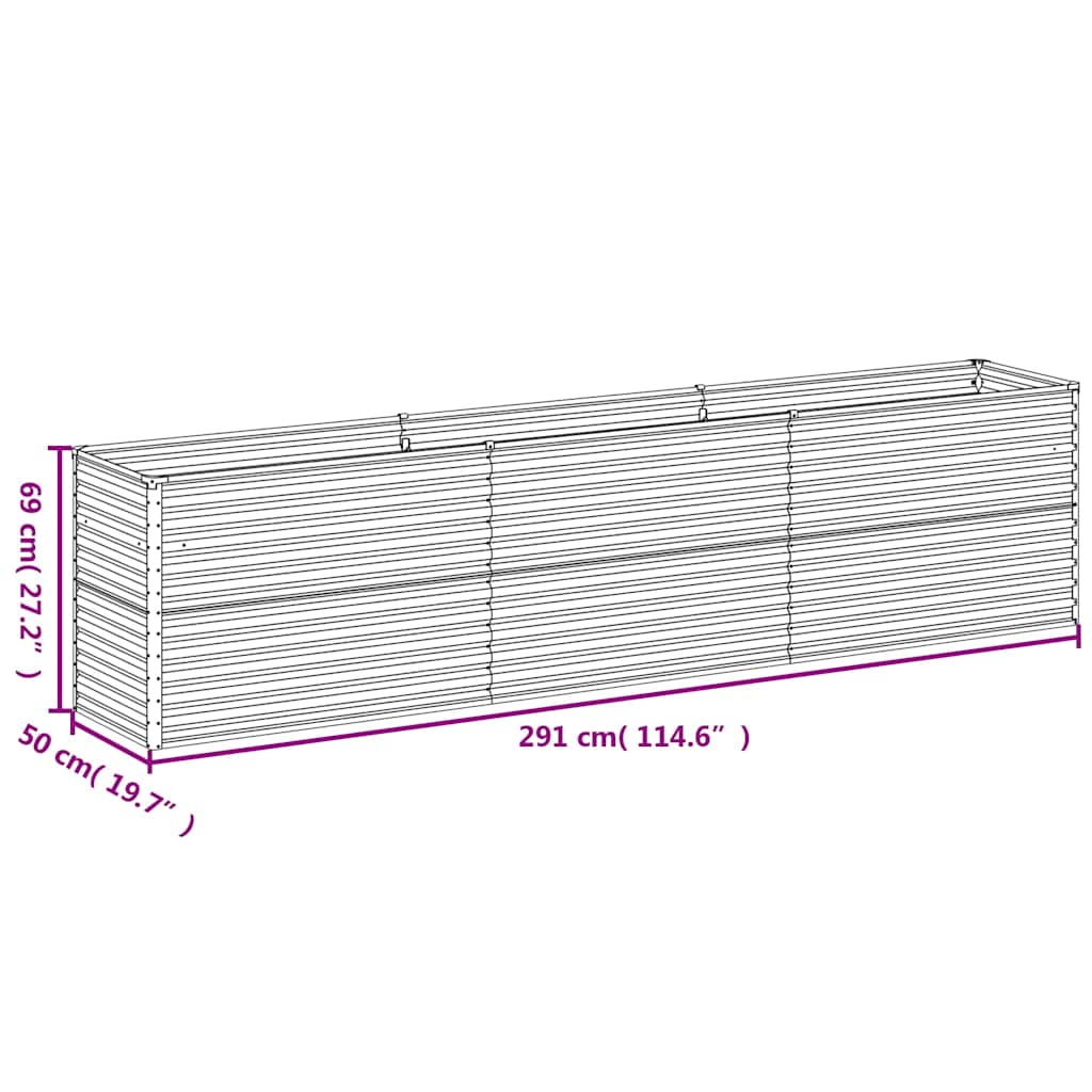 Garten-Hochbeet 100 x 50 x 36 cm Cortenstahl