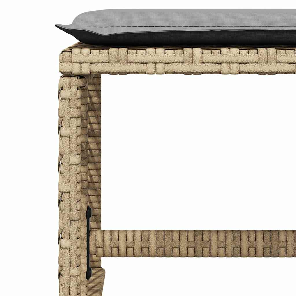 Gartenhocker mit Kissen 4 Stk. Schwarz 41x41x36 cm Poly Rattan