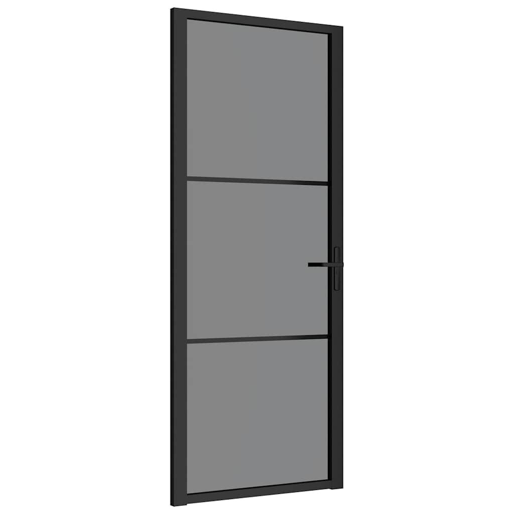 Innentür ESG Glas und Aluminium 76x201,5 cm Schwarz