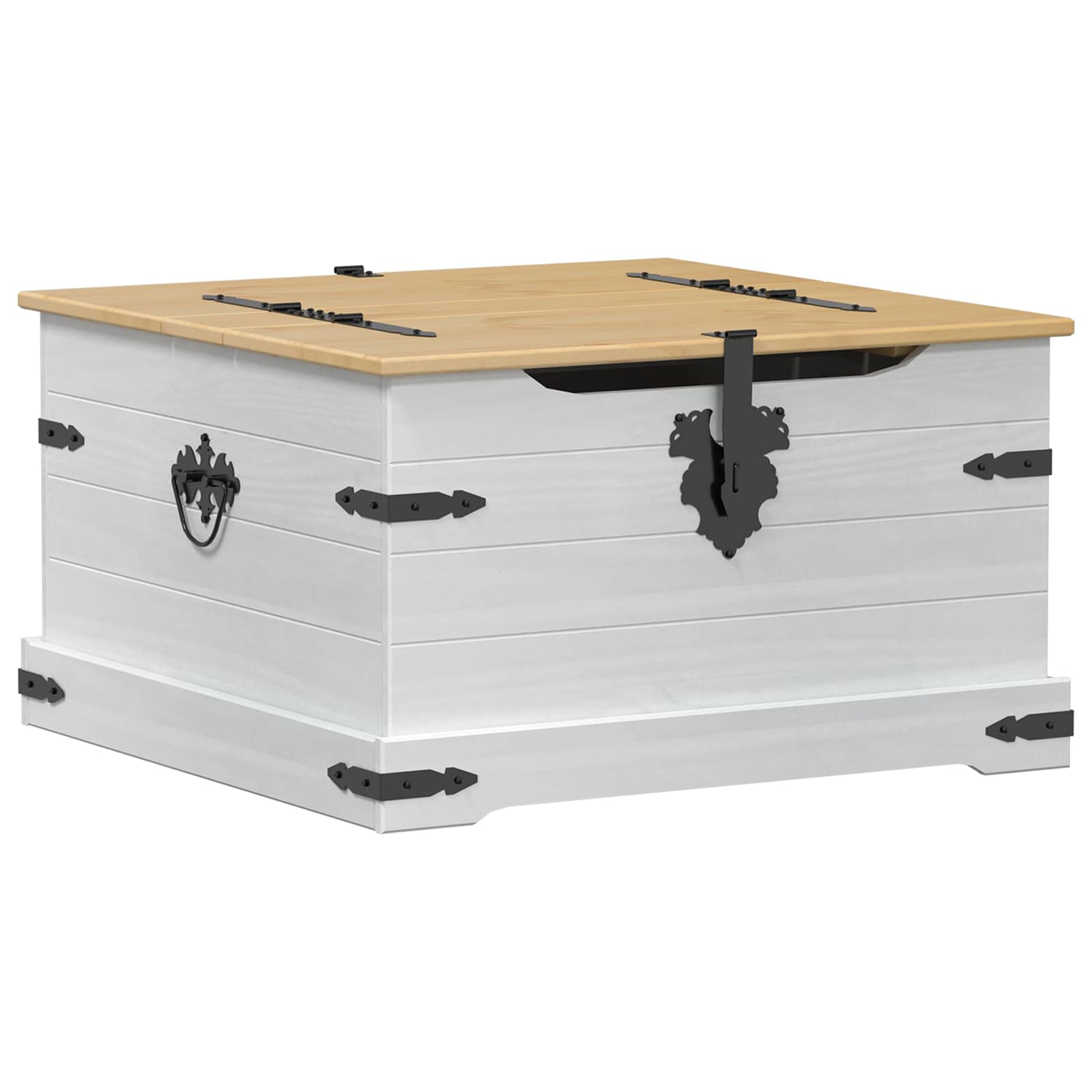 Truhe Corona 78x78x45 cm Massivholz Kiefer