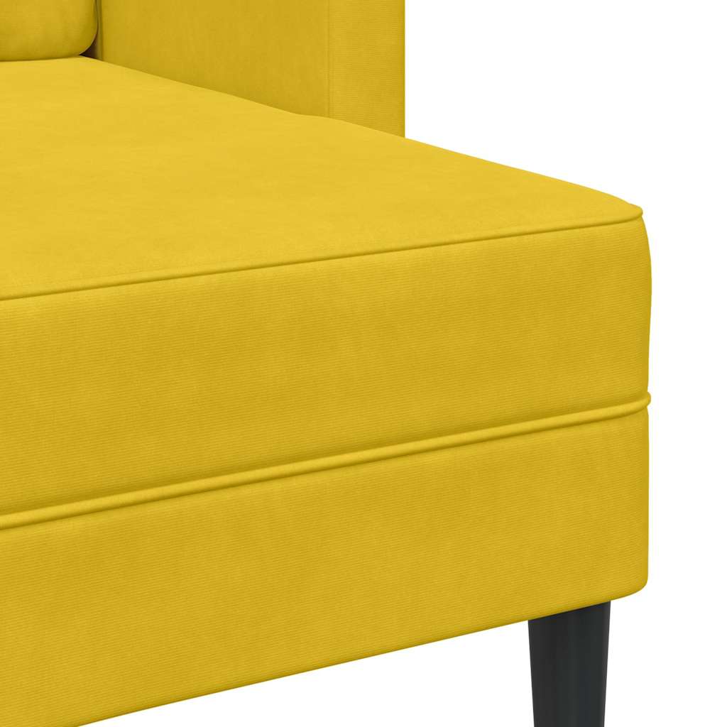 2-Sitzer-Sofa mit Chaiselongue L-Form Blau 125 cm Samt