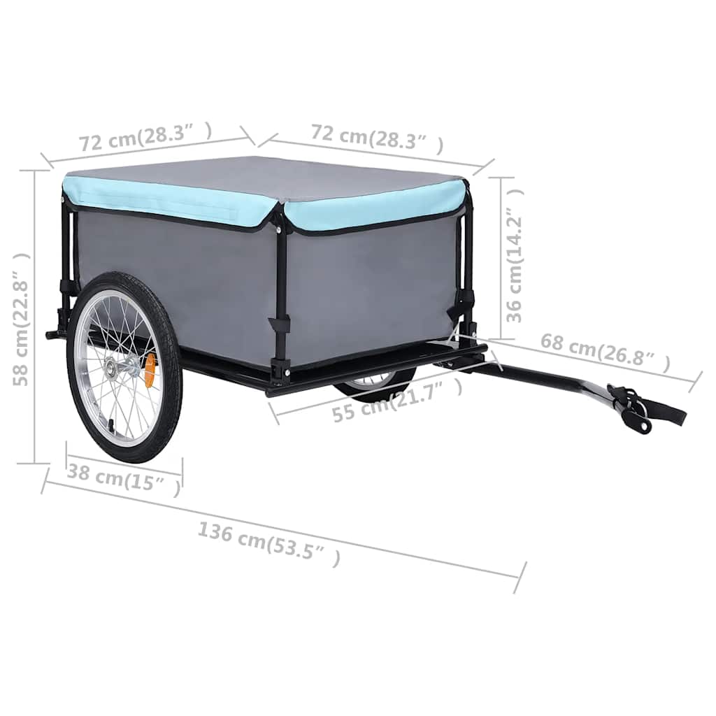Fahrradanhänger Schwarz und Gelb 65 kg