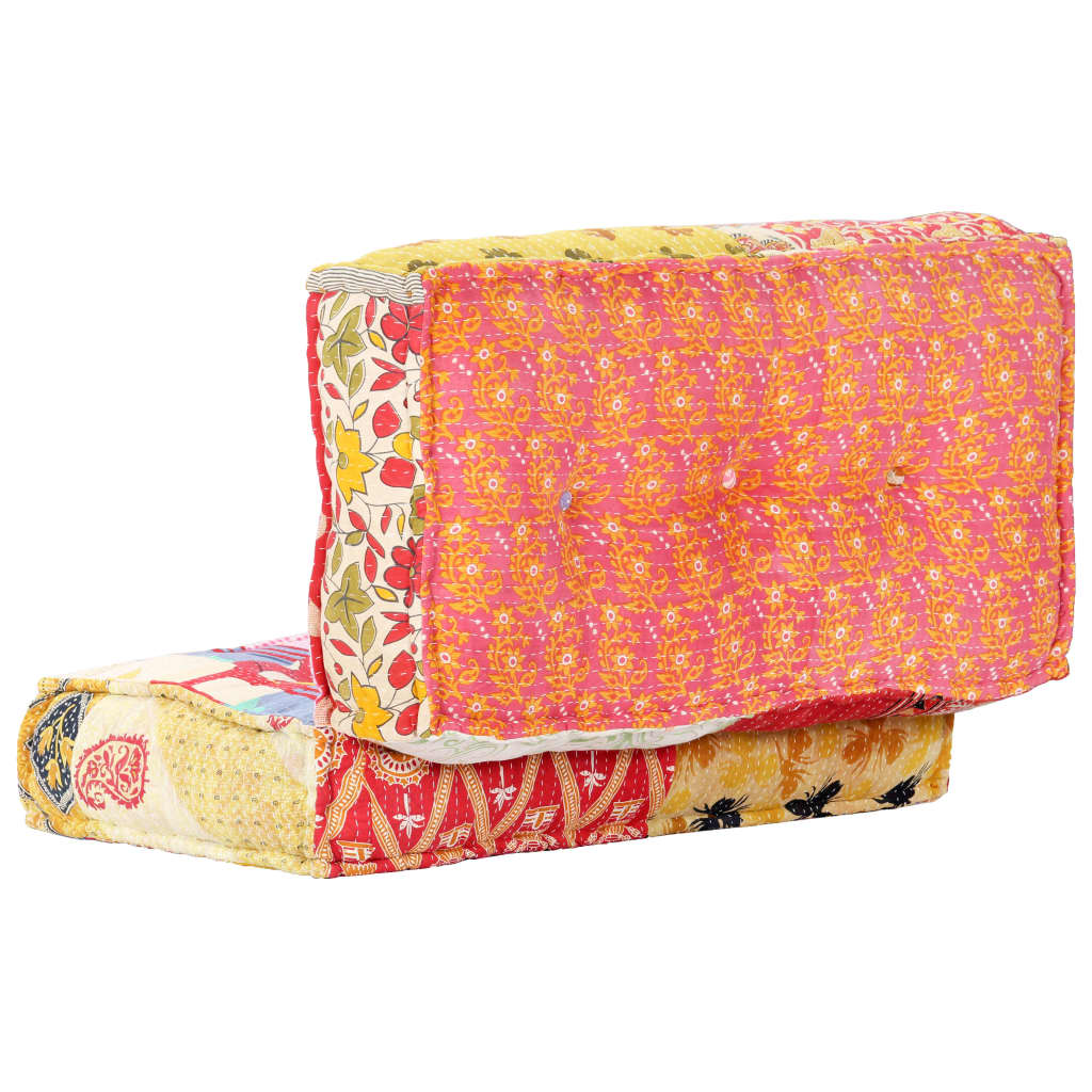 2-Sitzer Modularer Pouf Patchwork Stoff