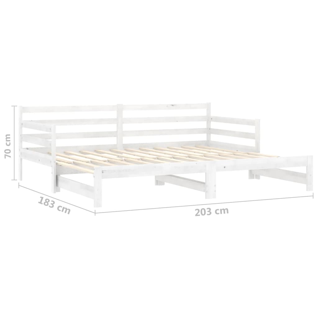 Ausziehbares Tagesbett Grau Massivholz Kiefer 2x(90x200) cm
