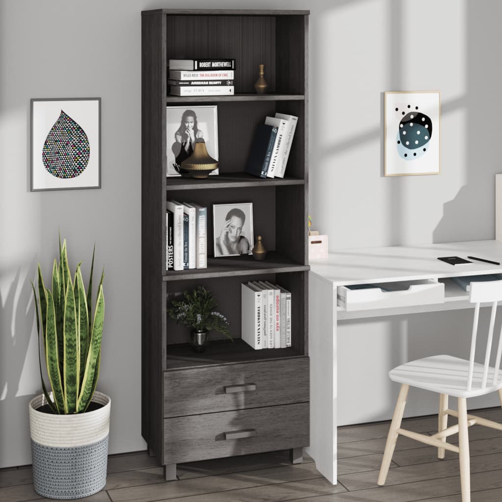 Highboard HAMAR Honigbraun 60x35x180 cm Massivholz Kiefer
