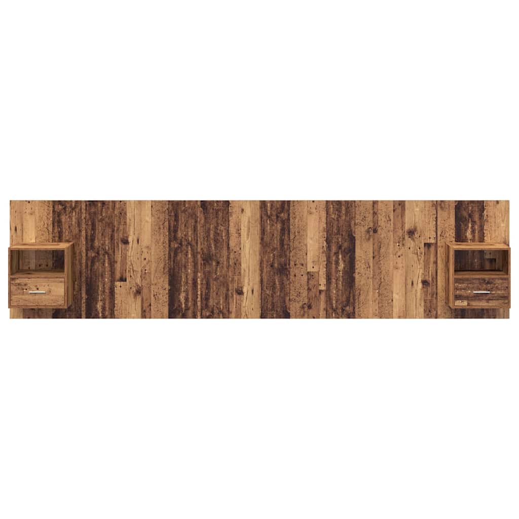 Kopfteil mit Nachttischen Weiß Holzwerkstoff