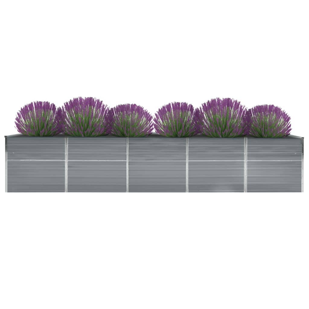 Hochbeet 160 x 80 x 77 cm Verzinkter Stahl Grau