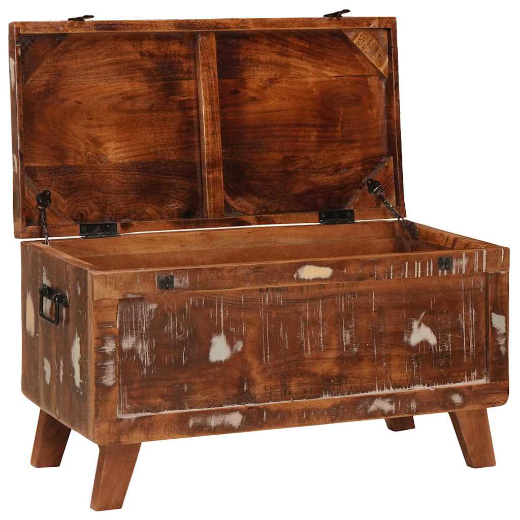 Aufbewahrungsbox mit Speicher 70 x 35 x 40 cm Massivholz Mango