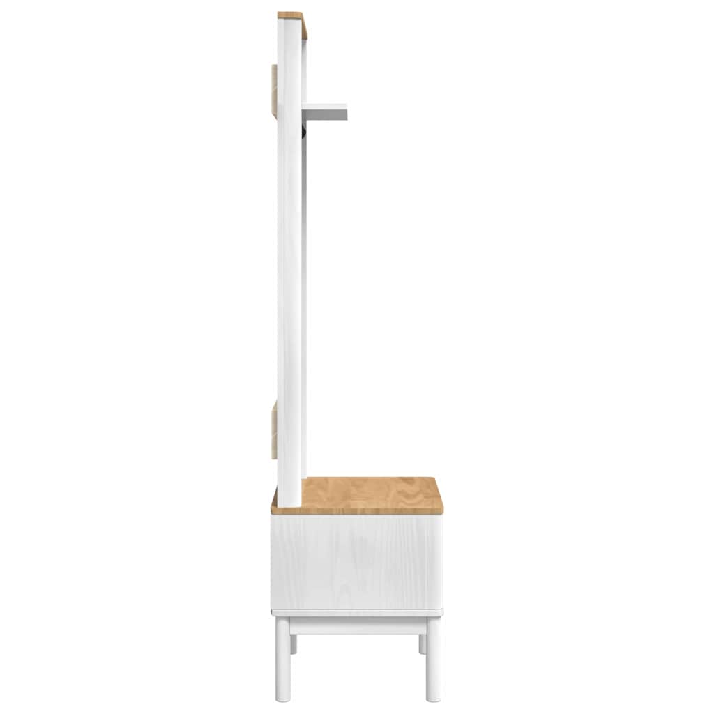 Flurschrank FLORO Wachsbraun 50 x 40 x 158 cm Massivholz Kiefer