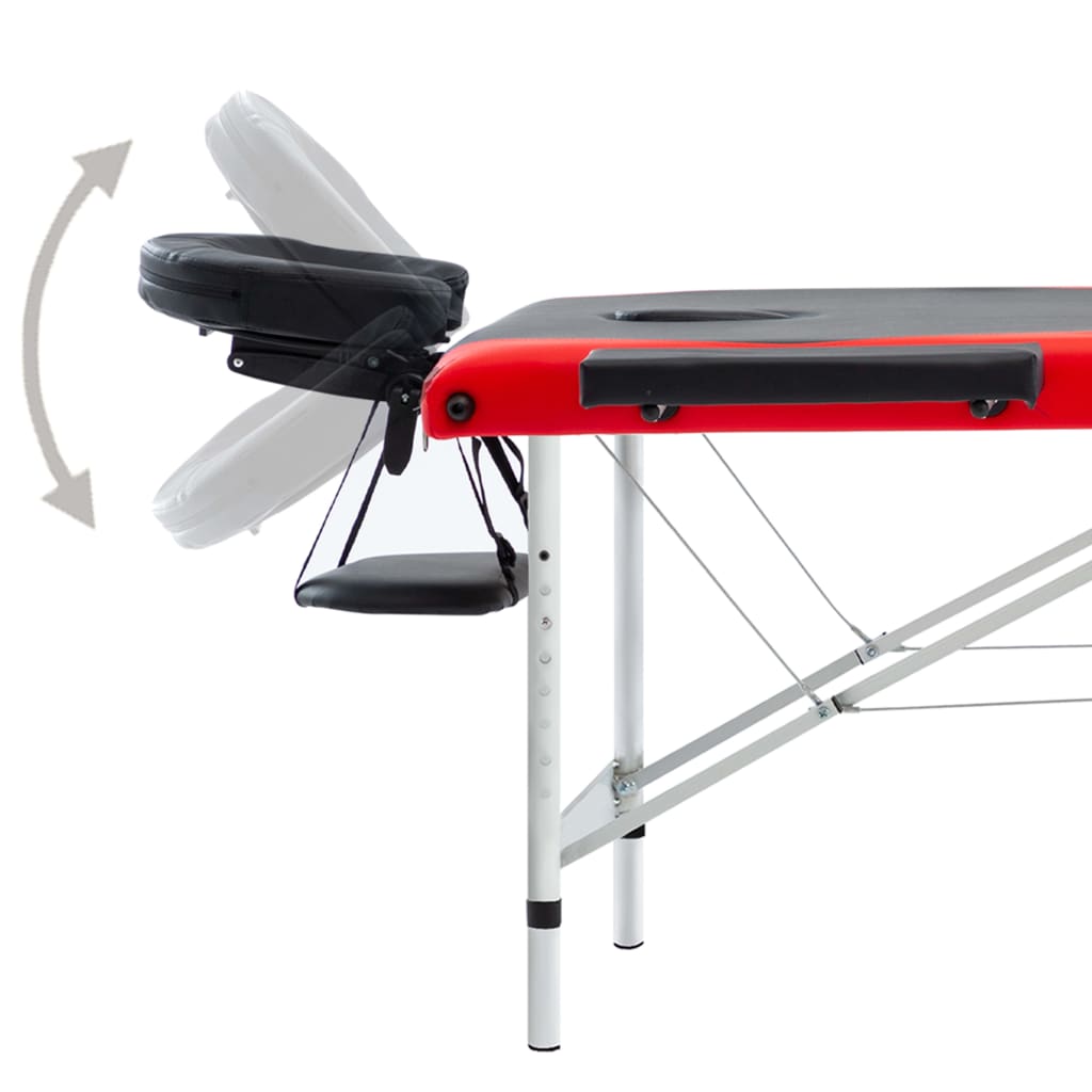 Massagetisch Klappbar 3 Zonen Aluminium Dunkellila