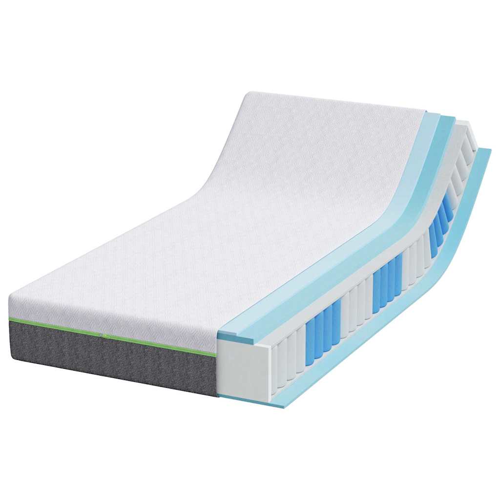 Matratze Weiß und Grau 80 x 200 cm Jacquard-Stoff