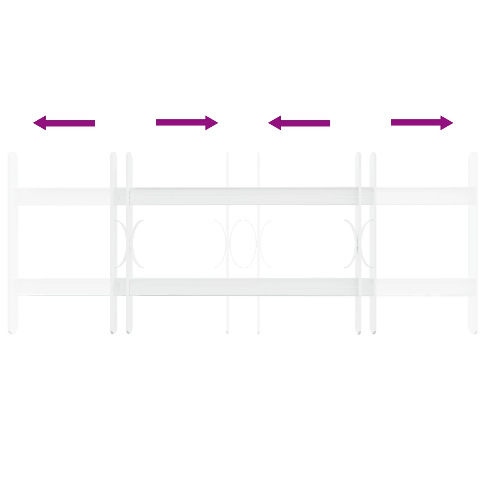 Sicherheitsgitter für Fenster mit 2 Querstangen 43-74 cm