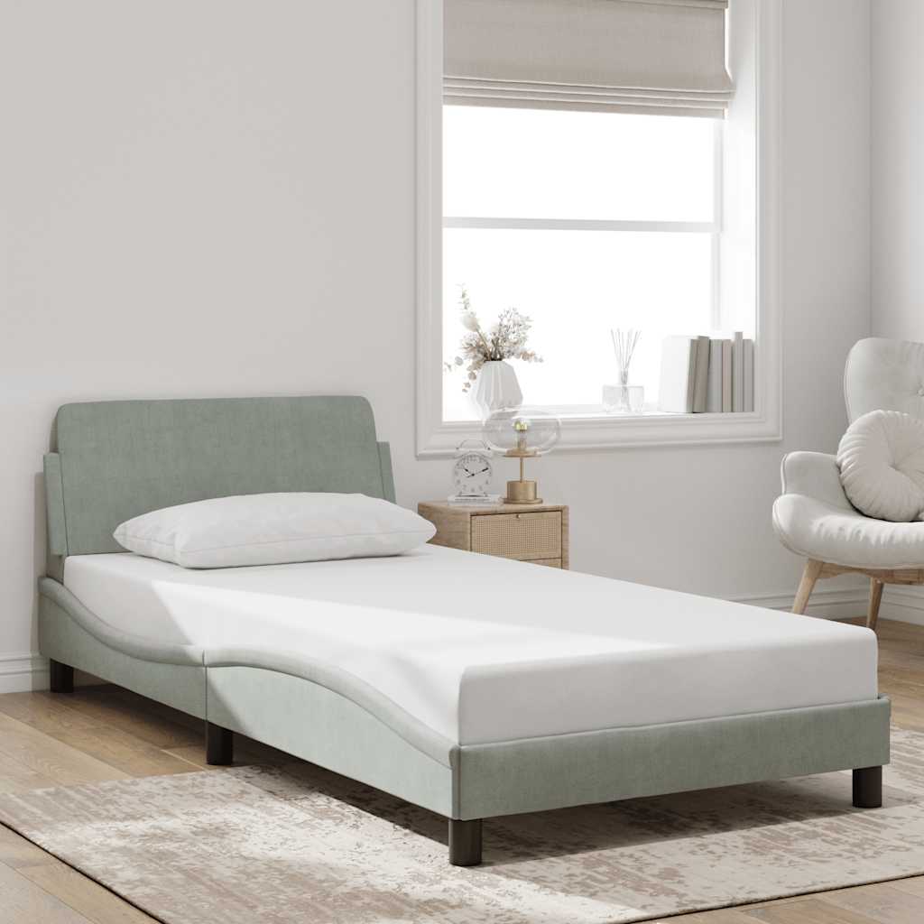 Bettgestell "Dover" Hellgrau 80x200 cm Samt