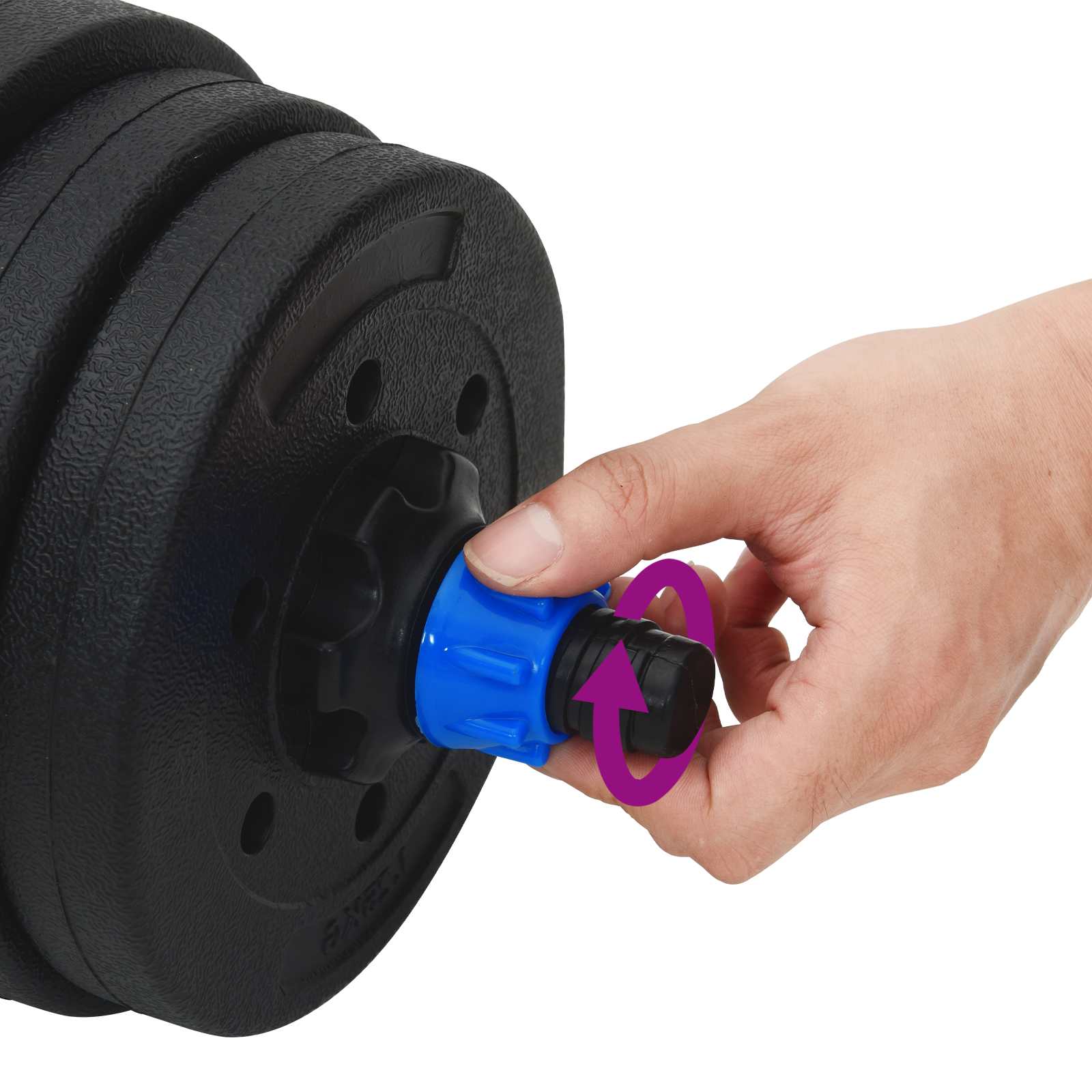 2-in-1 Hantelset 40kg Schwarz und Rot Zement und Eisensand