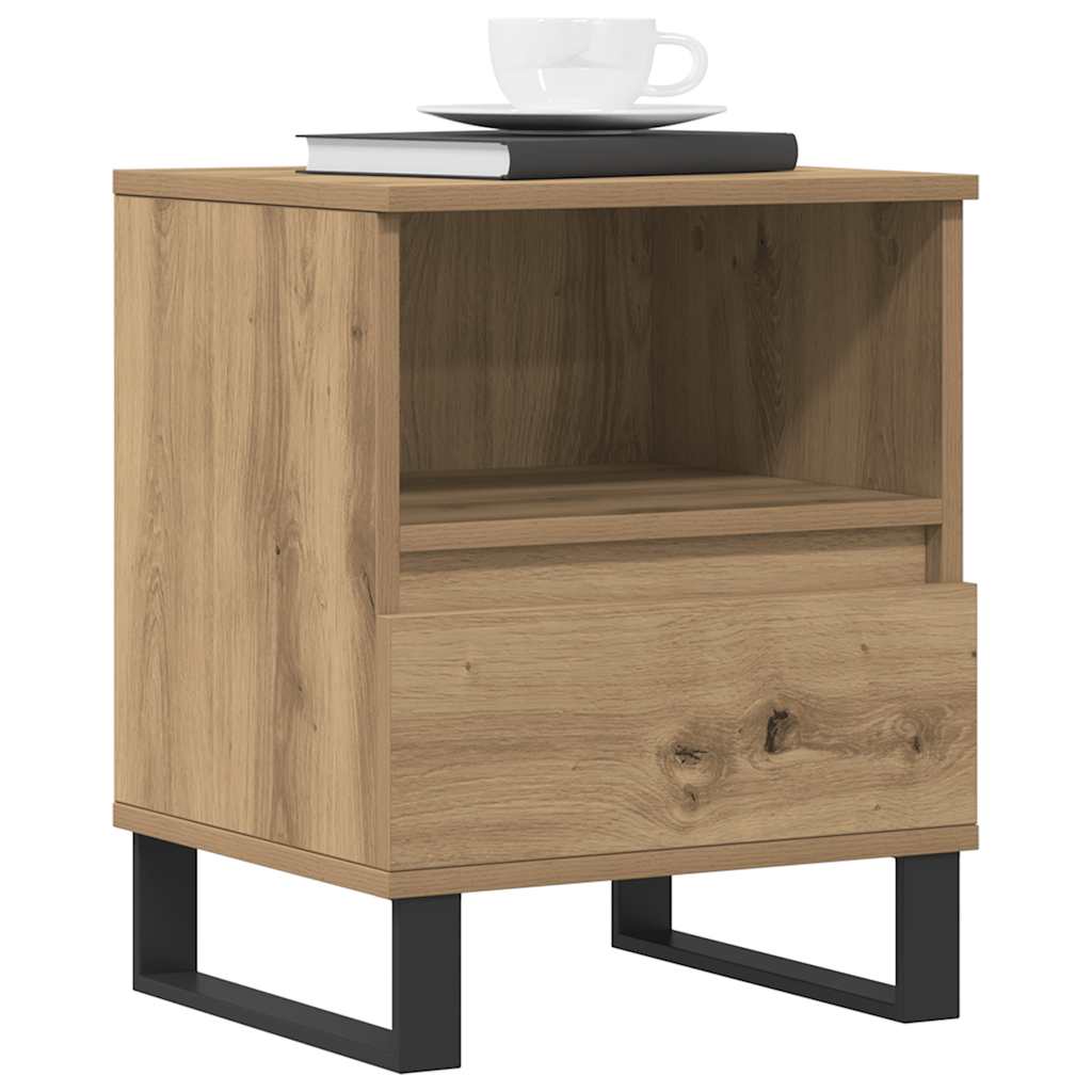 Bettschrank Schwarz Eichen-Optik 40 x 35 x 50 cm Holzwerkstoff