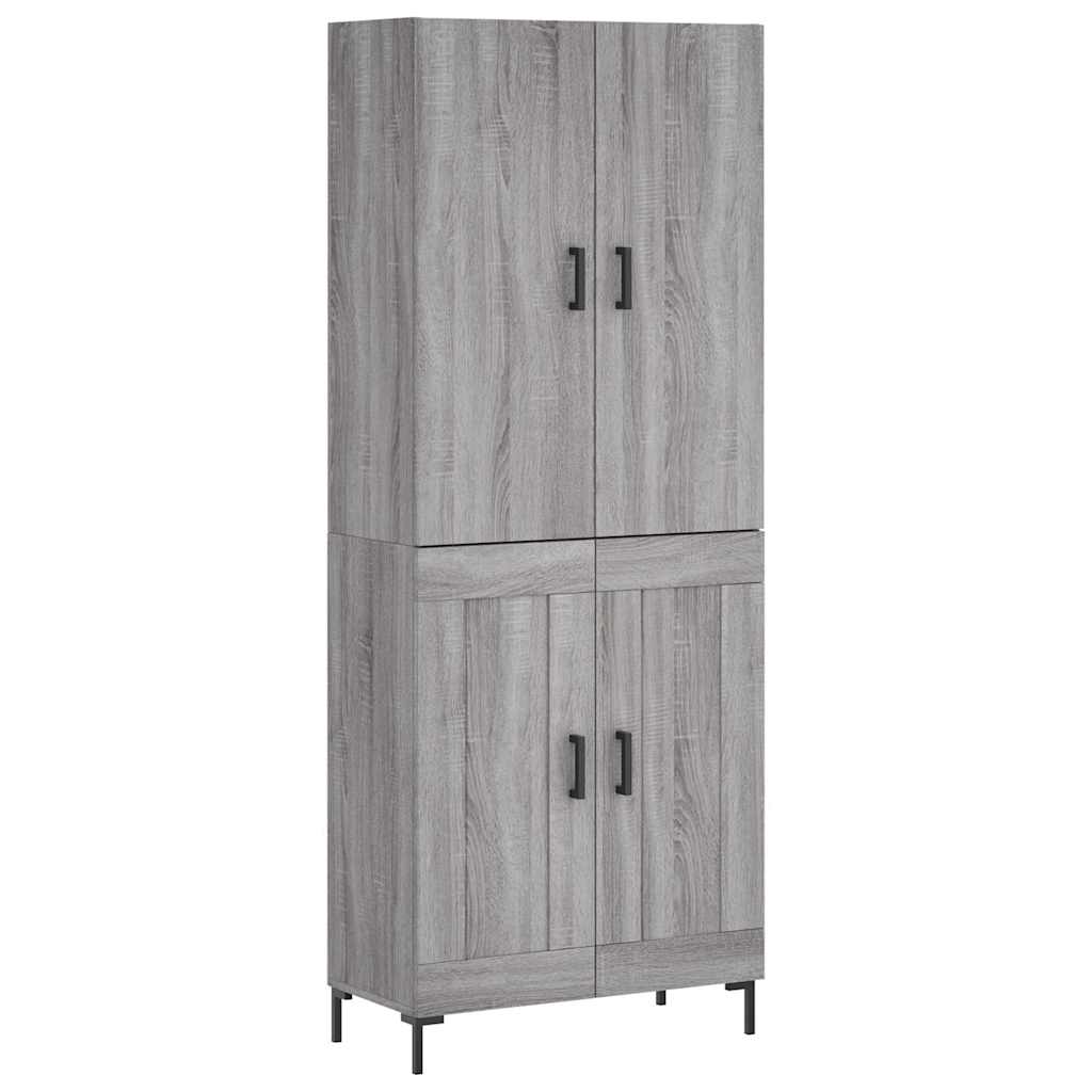 Highboard Betongrau 69,5x34x180 cm Holzwerkstoff