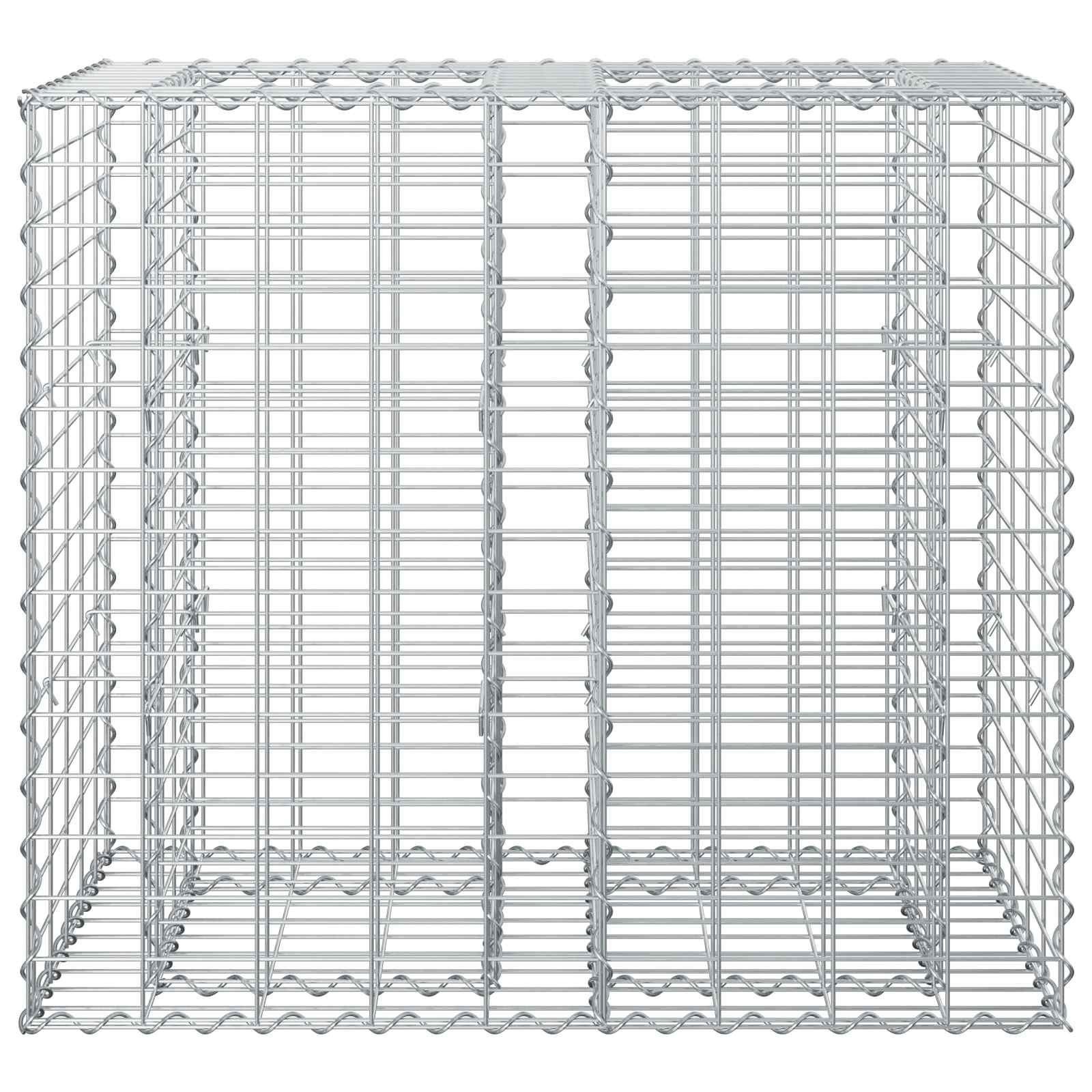 Gabionen Hochbeet 2 pcs Silber 260 x 60 x 55 cm