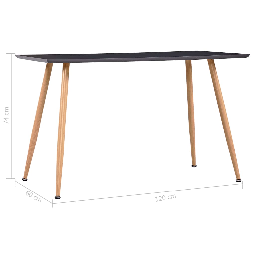 Esstisch Schwarz und Eichefarben 120×60×74 cm MDF