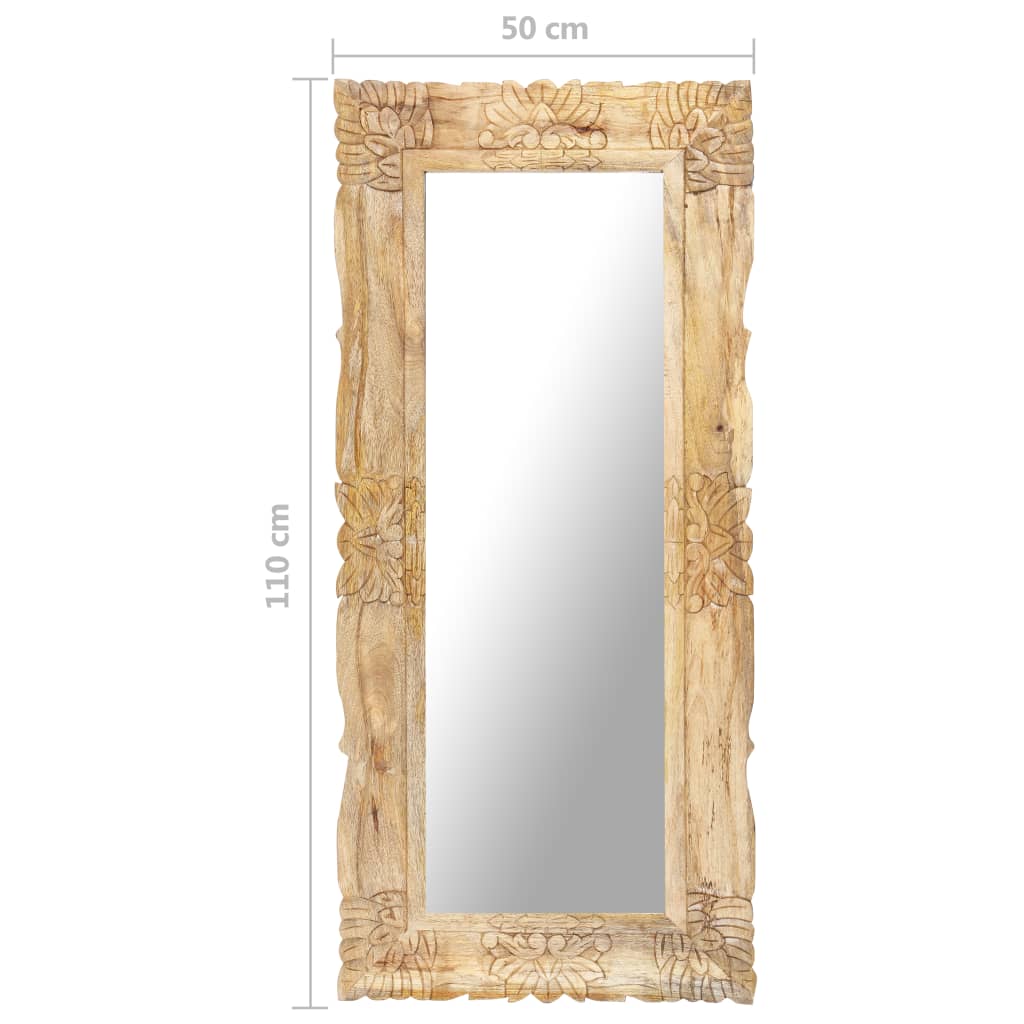 Spiegel Weiß 80x50 cm Mango Massivholz