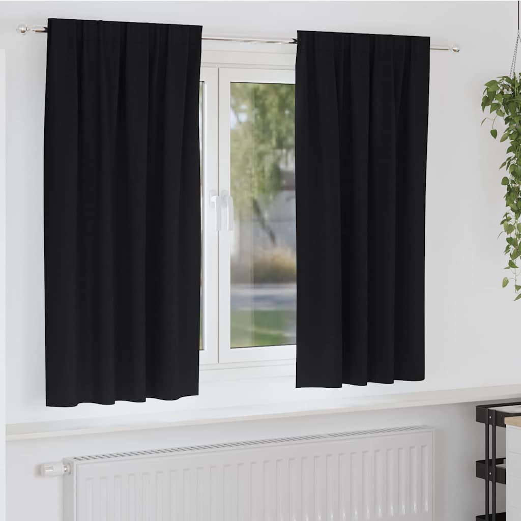 Verdunkelungs-Vorhänge mit Ringen 2 pcs Beige 140 x 140 cm