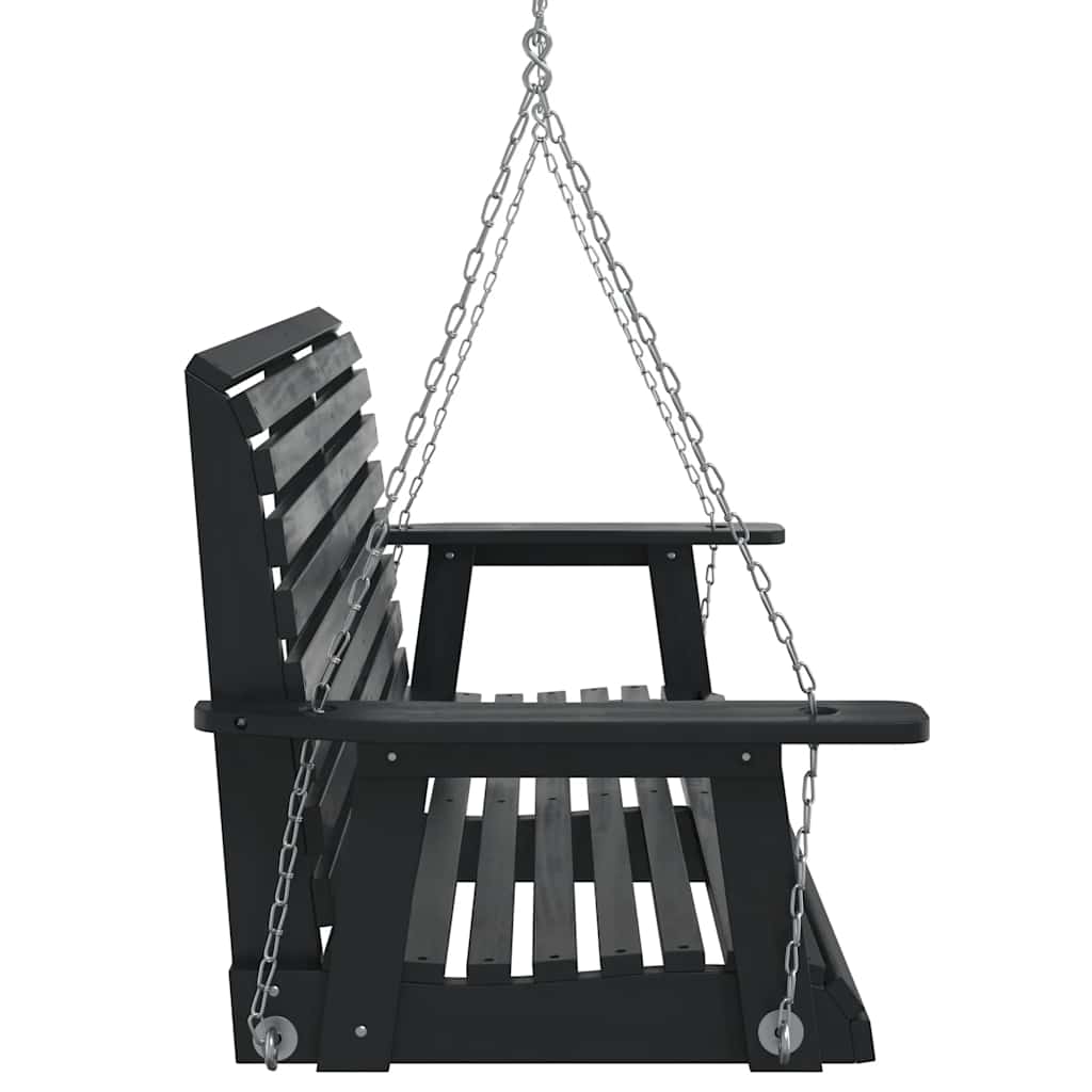 Garten-Hängestuhl mit Metallketten Braun Massivholz Tanne