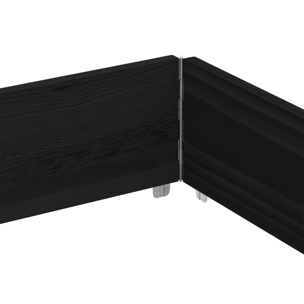 Paletten-Aufsatzrahmen Schwarz 80x60 cm Massivholz Kiefer