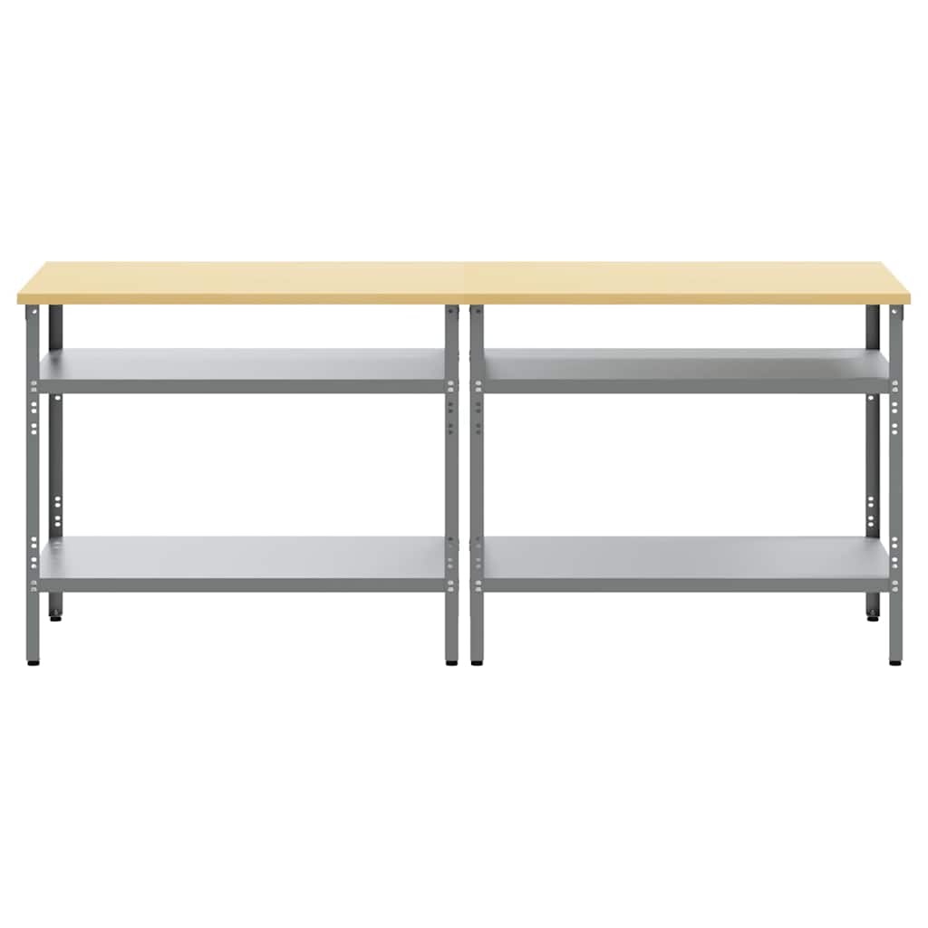Werkbank-Set mit Schubladen 2 pcs Rot und Grau 200 x 55 x 85 cm