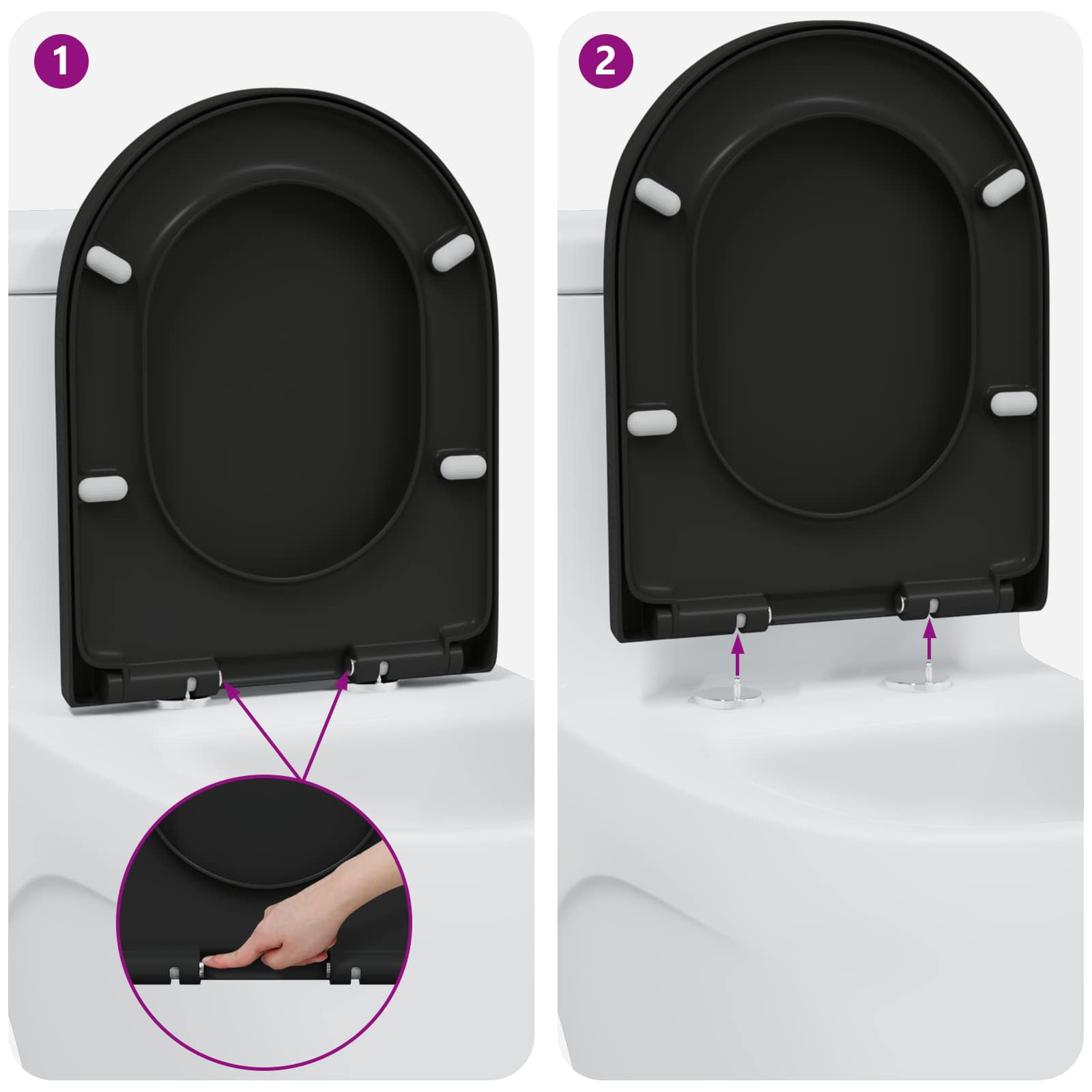 Toilettensitz Anthrazit 49 x 36 x 4 cm Duroplast