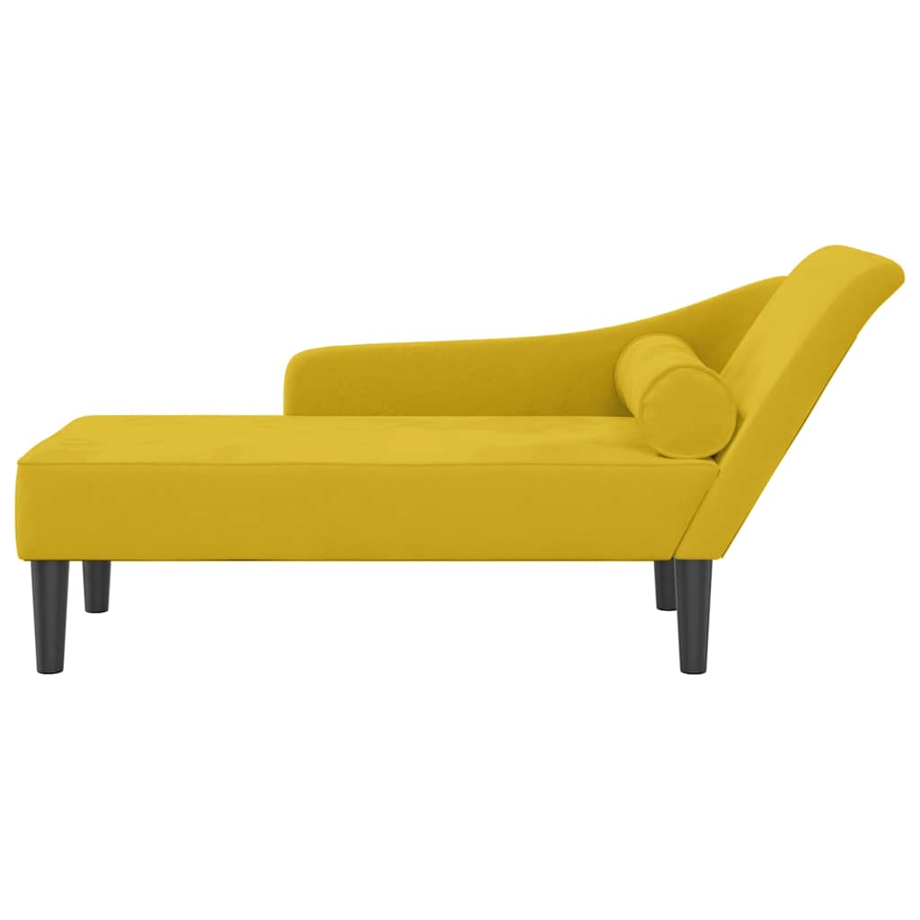 Chaiselongue mit Kissen Rosa Samt