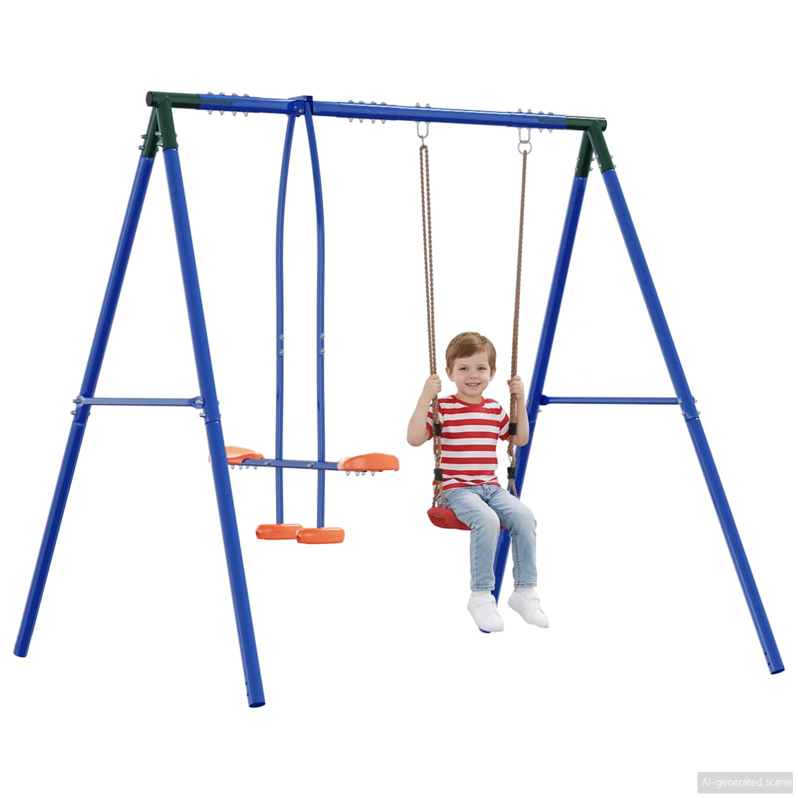Outdoor Schaukelrahmen mit Gleiter für bis zu 3 Kinder