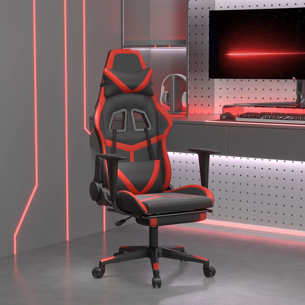 Gaming-Stuhl mit Massagefunktion Schwarz und Grün Kunstleder