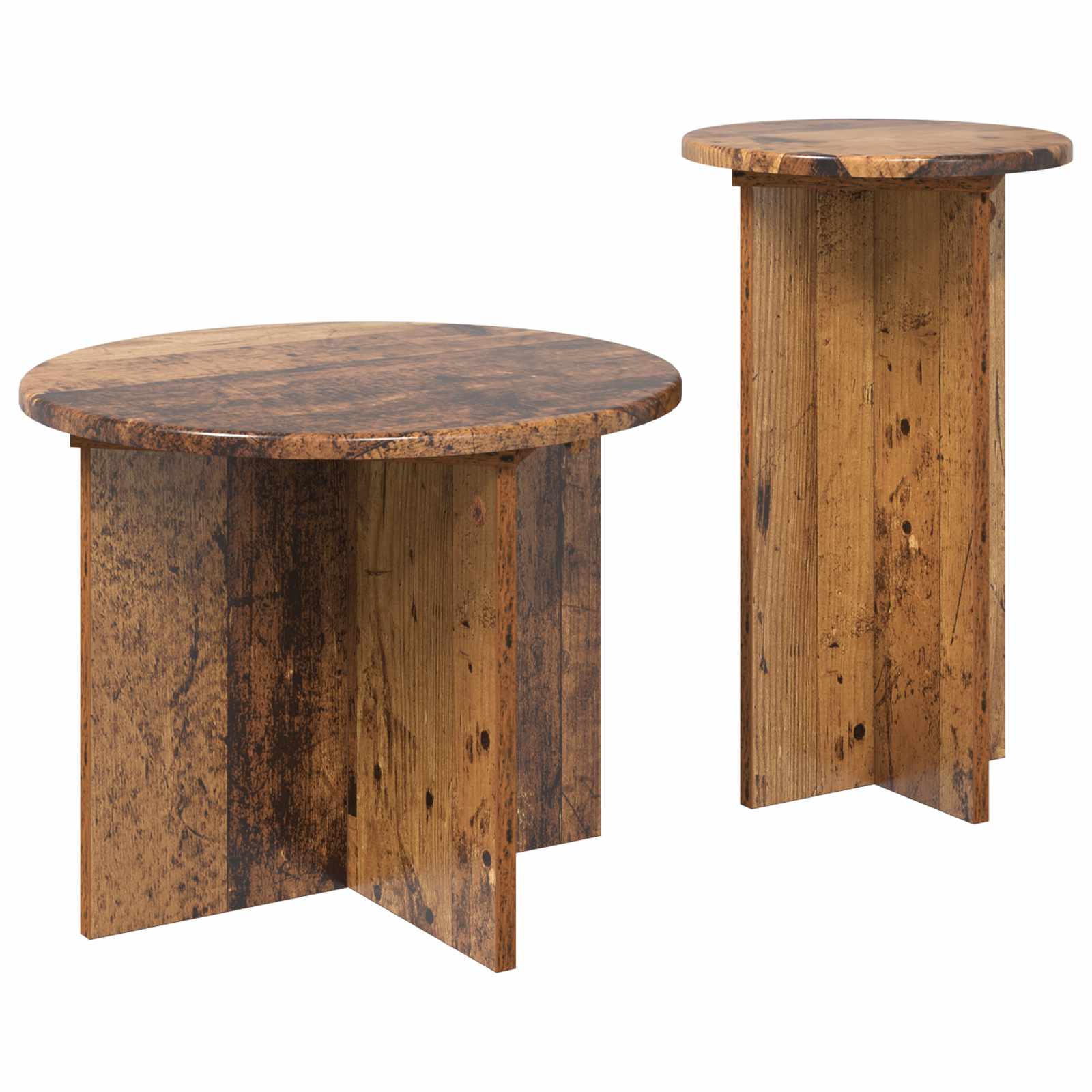 Beistelltisch-Set mit Speicher 2 pcs Weiß Holzwerkstoff