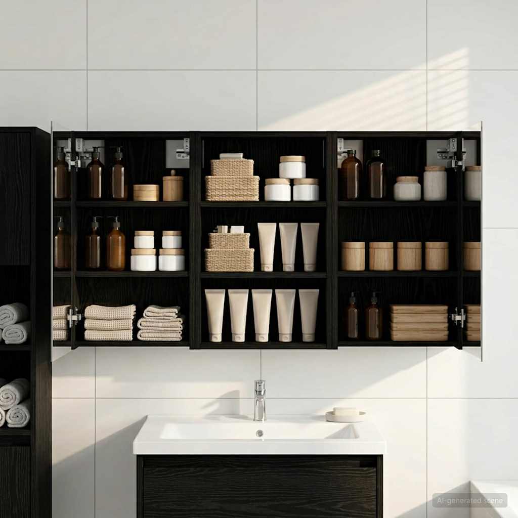 Badezimmerschrank-Set 3 pcs 80 x 10,5 x 50 cm Holzwerkstoff