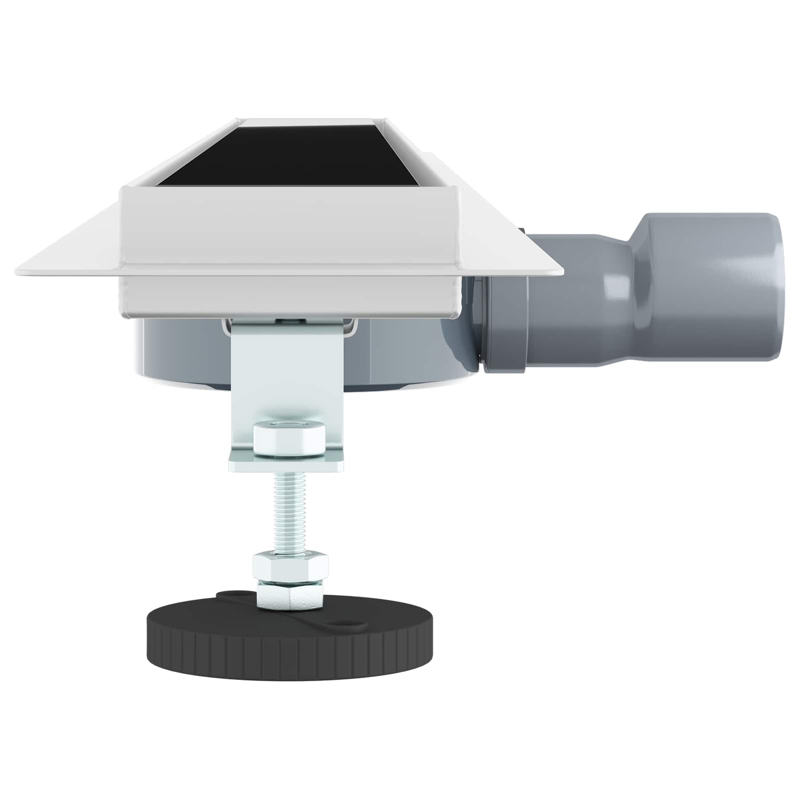 Duschabfluss mit Glashülle und 360° Siphon Schwarz 50 cm